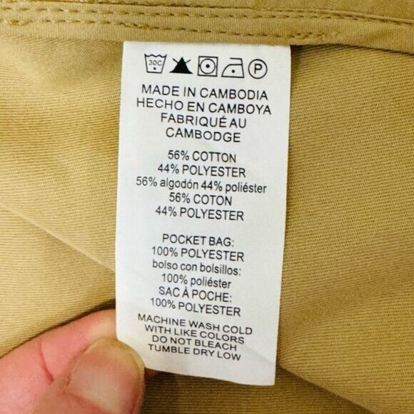 NWT Michael Kors Cropped Double-Breasted Cotton Trench Coat Khaki Women’s Sz L - Picture 10 of 15